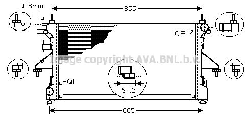 AVA QUALITY COOLING Jäähdytin,moottorin jäähdytys PEA2310